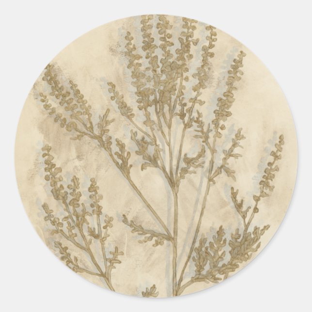 Gilded Foliage II Classic Round Sticker (Front)