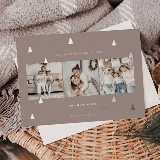 Gilded Forest | Elegant Christmas Photo Collage Foil Holiday Card (Creator Uploaded)