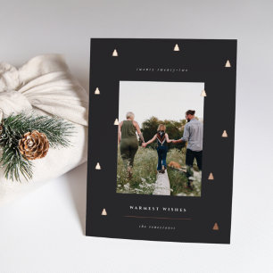 Gilded Forest Elegant Christmas Photo Foil Holiday Card