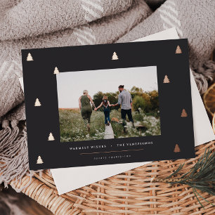 Gilded Forest Elegant Christmas Photo Foil Holiday Card