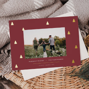 Gilded Forest   Elegant Christmas Photo Foil Holiday Card
