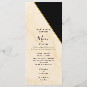 Gilded Geometry Luxe Ivory & Gold Marble Wedding Menu
