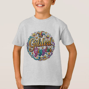 Gilded Giggles – T-Shirt de Typographie Luxe Humor