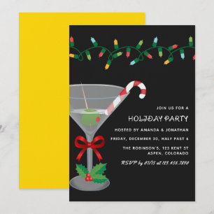 Gilded Glam Christmas Holiday Cocktail Party Invitation