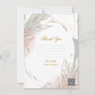 Gilded Gold Sage & Blush Botanical Wedding  Invitation
