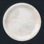 Gilded Gold Sage & Blush Botanical Wedding  Paper Plate<br><div class="desc">Plates</div>