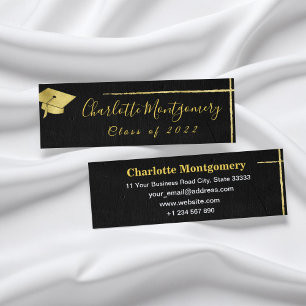 Gilded Grad Hat Chalkboard Graduation Name Card