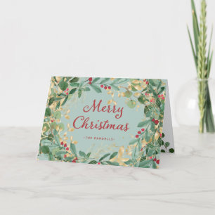 Gilded Greenery   Merry Christmas Holiday Card