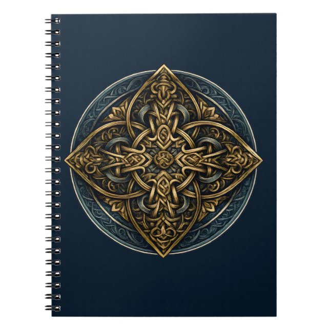 Gilded Knot Codex — Celtic Symbol Notebook (Front)