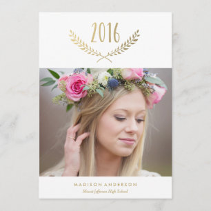 Gilded Laurel Graduation Announcement