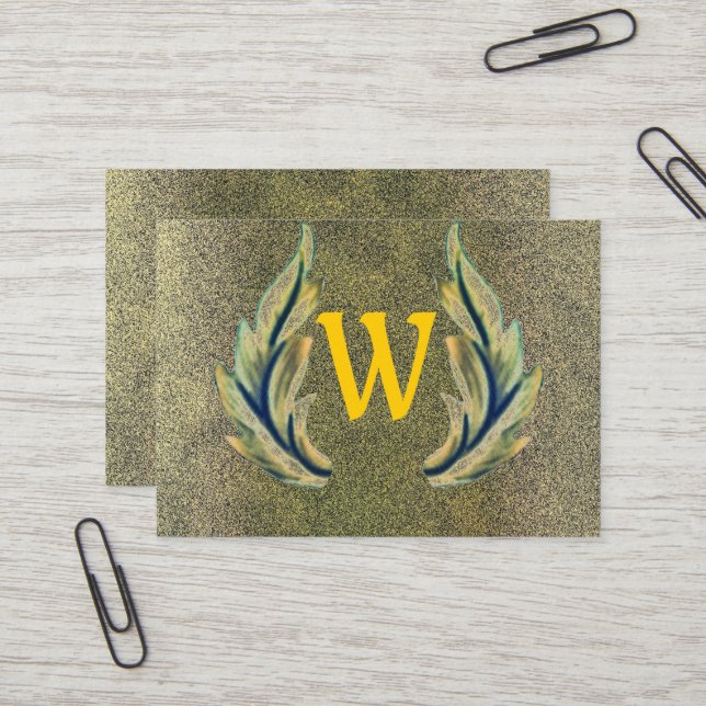Gilded Leaf-W Business Card (Front/Back In Situ)