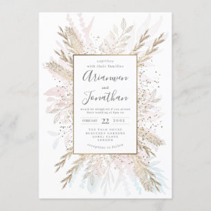 Gilded Meadow gold blush pinks. Invitation