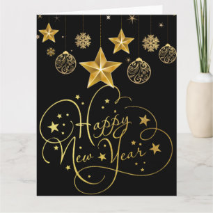 Gilded Midnight New Year’s Eve Card – Luxury Foile