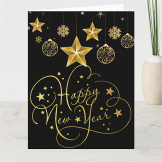 Gilded Midnight New Year’s Eve Card – Luxury Foile