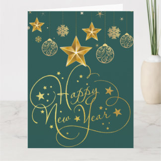 Gilded Midnight New Year’s Eve Card – Luxury Foile