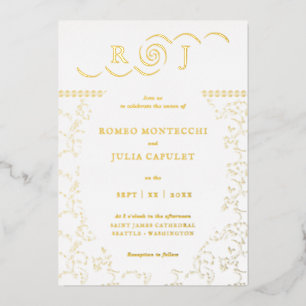 Gilded Monogram Vintage Front and Back Wedding