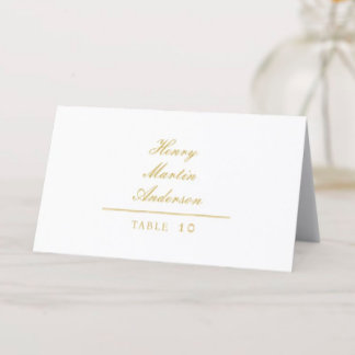Gilded Monogram Wedding Table Number Place Card