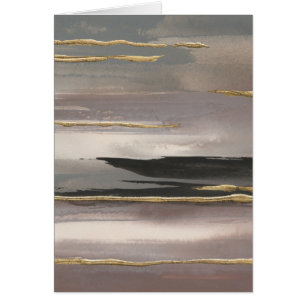 Gilded Morning Fog II Gold Abstract Print