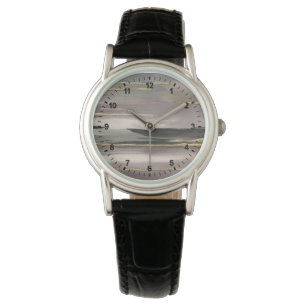 Gilded Morning Fog II Gold Abstract Print Watch