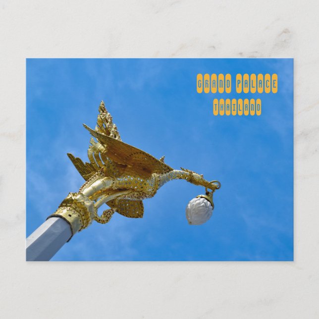 Gilded Mythical Bird Lamp Post Postcard (Front)
