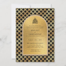 Gilded Nikah Faire-part de mariage Chic Or islamiq