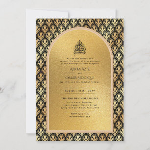 Gilded Nikah Faire-part de mariage Chic Or islamiq