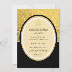 Gilded Nikah Wedding Invitation Chic Islamic Gold