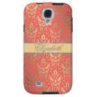 Gilded Peach Elegant Faux Shimmer Damask