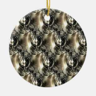 Gilded Pearls Ceramic Ornament