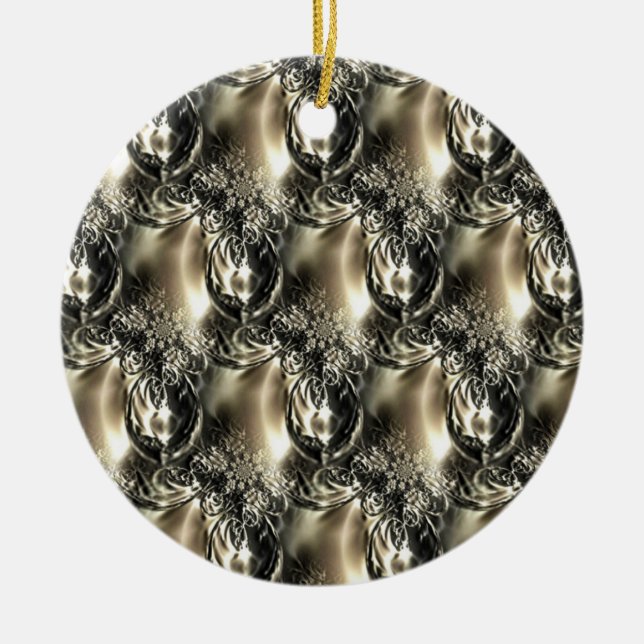 Gilded Pearls Ceramic Ornament (Front)