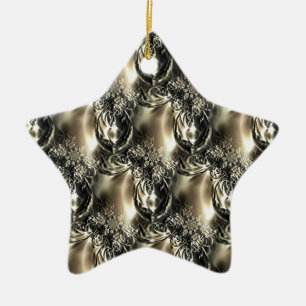Gilded Pearls Ceramic Ornament