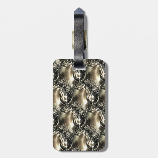 Gilded Pearls Luggage Tag (Back Vertical)