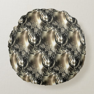 Gilded Pearls Round Pillow