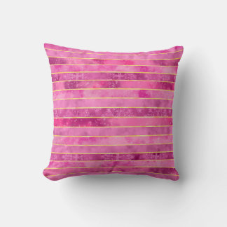 Gilded Pink Cosmic Tapestry Throw Pillow