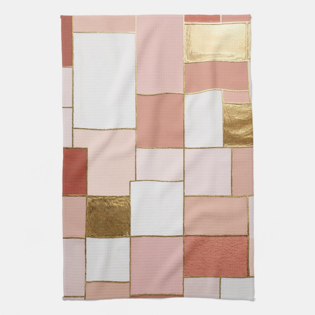 Gilded Rose Geometry Kitchen Towel (Vertical)