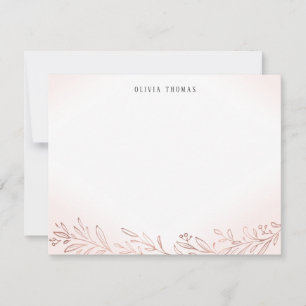 Gilded rose gold botanical personalized Stationery Card