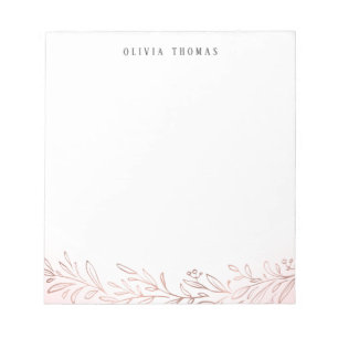 Gilded rose gold botanical personalized Stationery Notepad