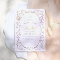 Gilded Rose Gold Frame Elegant Quinceañera Photo