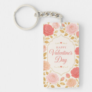 Gilded Rose Valentine Romance Keychain