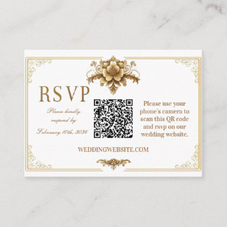 Gilded Royal RSVP QR code Card