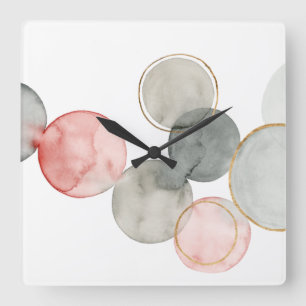 Gilded Spheres Square Wall Clock