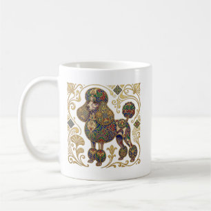 Gilded Splashes: Viennese Secession Poodle Coffee Mug
