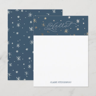 Gilded Stars Personal Stationery, Night Sky Card