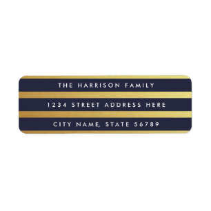 Gilded Stripes Custom Colour Return Address Labels