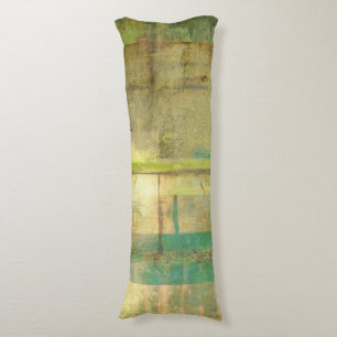Gilded Turquoise and Green Abstract Painting Body Pillow