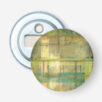 Gilded Turquoise and Green Abstract Painting