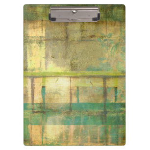 Gilded Turquoise and Green Abstract Painting Clipboard