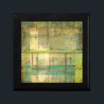 Gilded Turquoise and Green Abstract Painting Gift Box<br><div class="desc">An abstract painting by Jennifer Goldberger that utilizes shades of gilded turquoise and green to create a warm,  familiar feeling. A nice stroll through the woods during the spring or summer would yield some of these same colours. Bring the gift of nature to your home by purchasing this piece!</div>