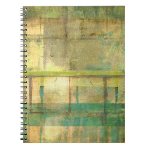 Gilded Turquoise and Green Abstract Painting Notebook