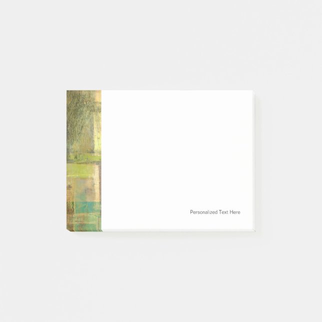 Gilded Turquoise and Green Abstract Painting Post-it Notes (Front)